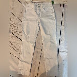 Blue savvy women’s distressed white jeans size 11